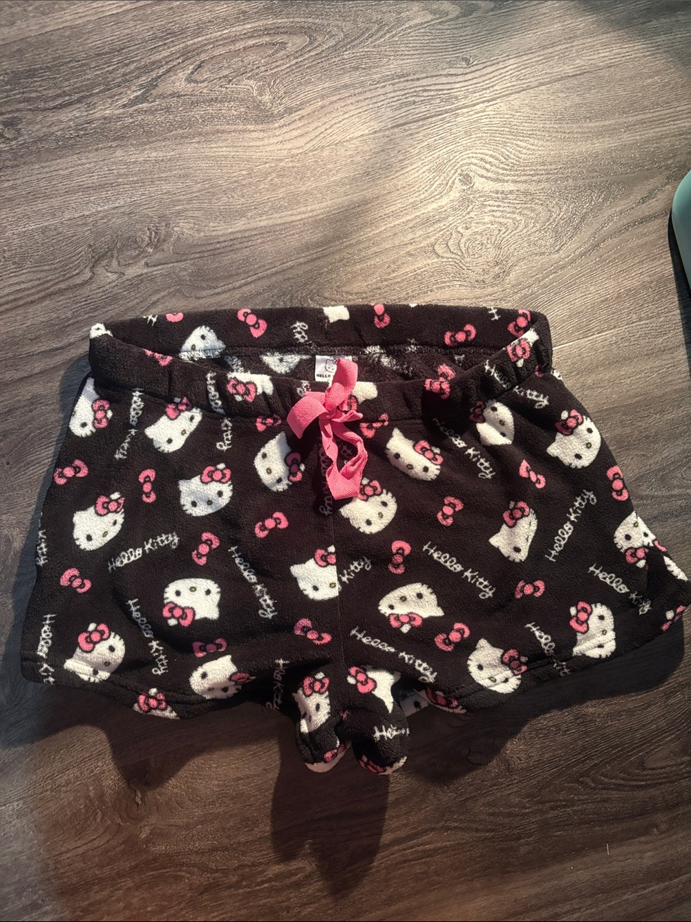 Hello Kitty Black and Pink Fleece Pajama shorts